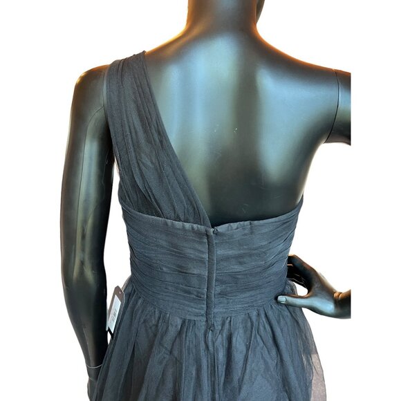 Black Tulle One Shoulder Short Dress - Davids Bridal - Picture 4 of 5